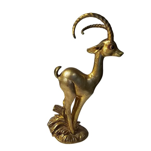 RARE Freeman McFarlin George Good Ibex Antelope Deer Gold Figurine - Picture 8 of 12